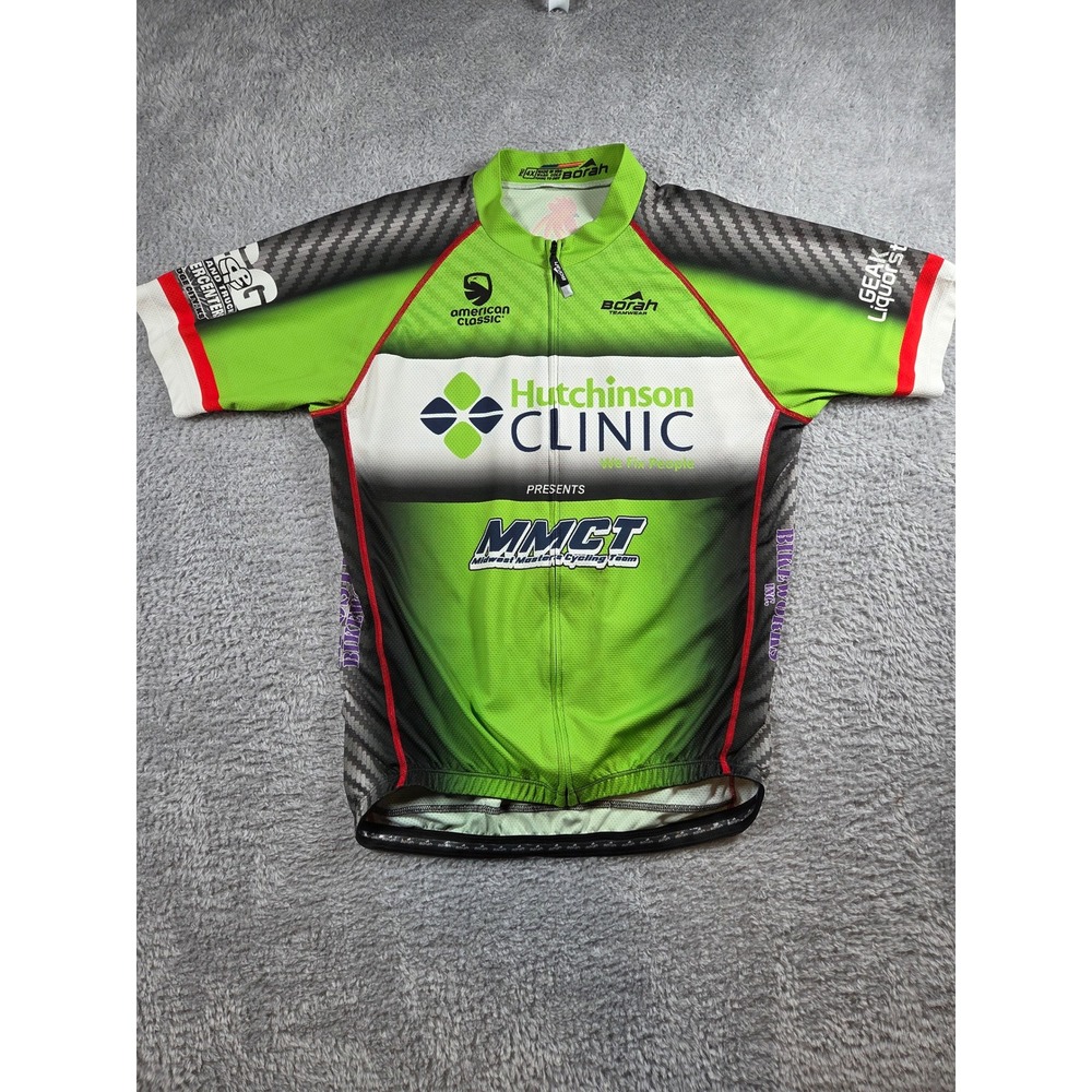 Borah Teamwear Cycling Jersey 4X Green Men Hutchinson Clinic MMCT Short Sleeve